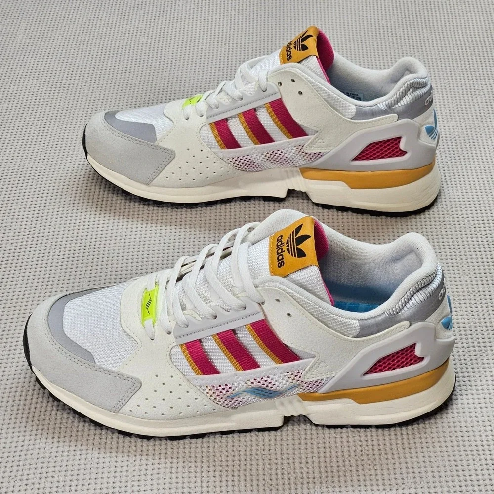Adidas ZX‎ 10000 C Mens White Multi Color Retro Running Shoes FX6978 US Size 9.5